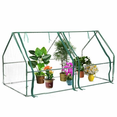 INVERNACULO 36.25x36.25x71.15 in. Outdoor Portable Plant Greenhouse, 2 Clear Zippered Windows; Green-Medium IN3177838